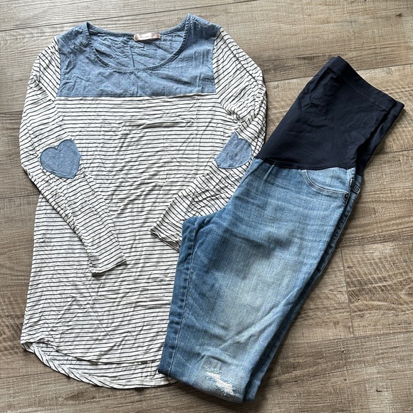 Liz Lange for Target Tops - Maternity shirt and jeans combo - Minimi Maternity & Liz Lange